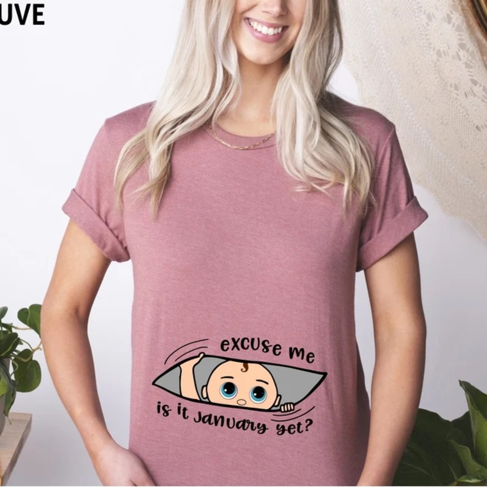 Pink Graphic T-Shirt with Baby Design